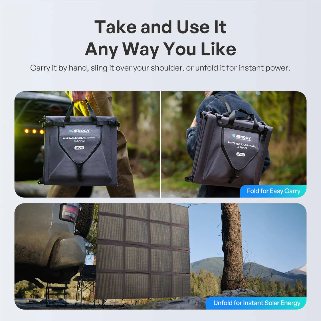 Renogy 400Watt 12-Volt Foldable Monocrystalline Solar Blanket