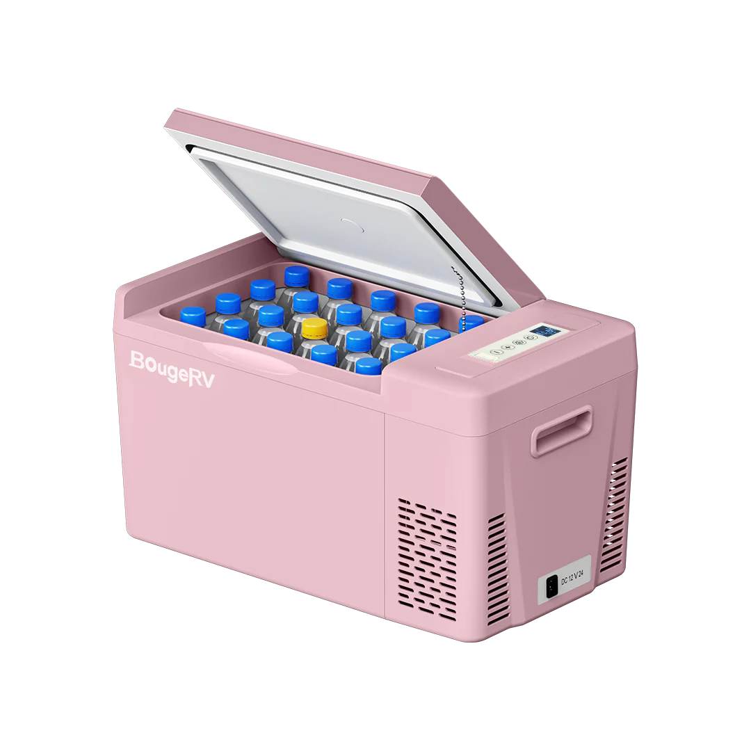 BougeRV 12V 23 Quart Pink Portable Fridge (CR Series)